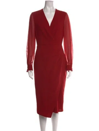 Pre-owned Max Mara Virgin Wool Knee-length Dress In Red