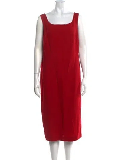 Pre-owned Max Mara Virgin Wool Knee-length Dress In Red