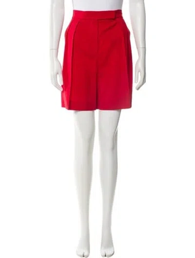 Pre-owned Max Mara Virgin Wool Knee-length Shorts W/ Tags In Red