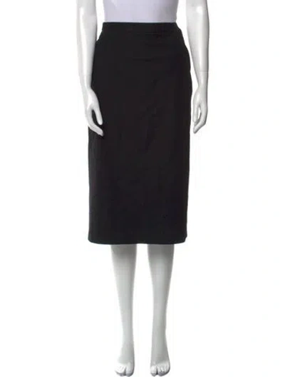 Pre-owned Max Mara Virgin Wool Knee-length Skirt In Black