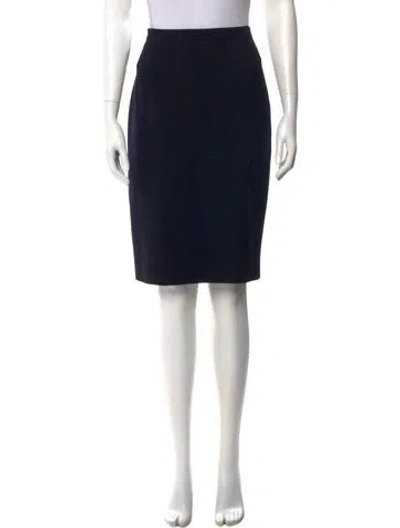 Pre-owned Max Mara Virgin Wool Knee-length Skirt In Black