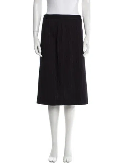 Pre-owned Max Mara Virgin Wool Knee-length Skirt In Black