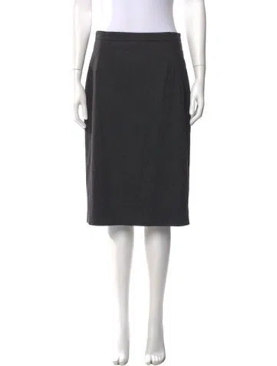 Pre-owned Max Mara Virgin Wool Knee-length Skirt In Black