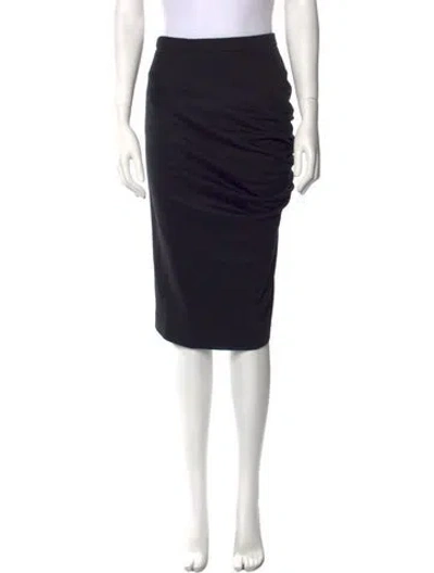 Pre-owned Max Mara Virgin Wool Knee-length Skirt In Black