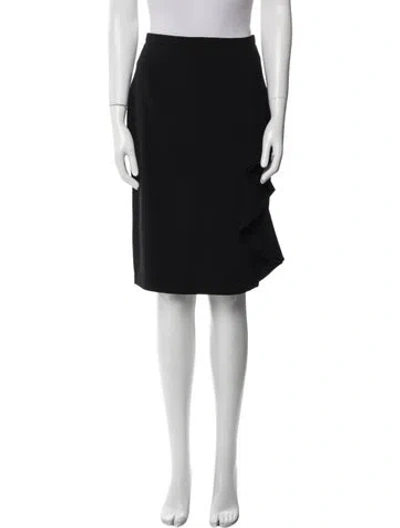 Pre-owned Max Mara Virgin Wool Knee-length Skirt In Black