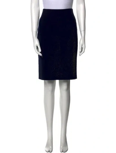 Pre-owned Max Mara Virgin Wool Knee-length Skirt In Black