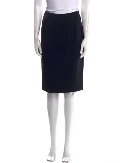 Pre-owned Max Mara Virgin Wool Knee-length Skirt In Black
