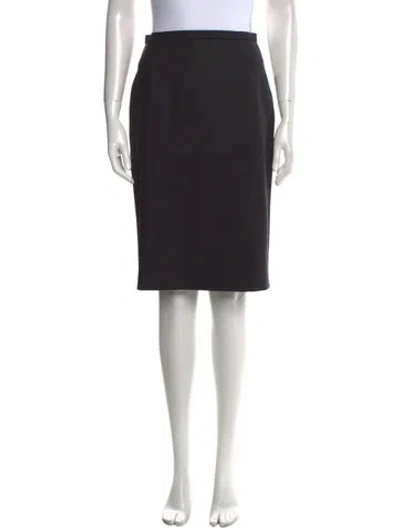 Pre-owned Max Mara Virgin Wool Knee-length Skirt In Black