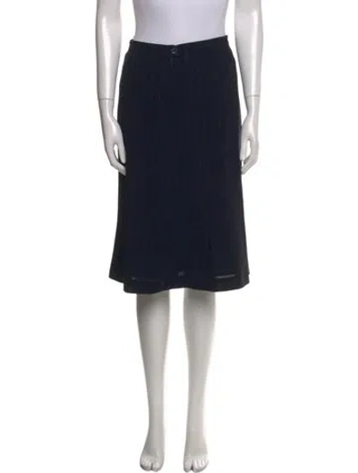 Pre-owned Max Mara Virgin Wool Knee-length Skirt In Black