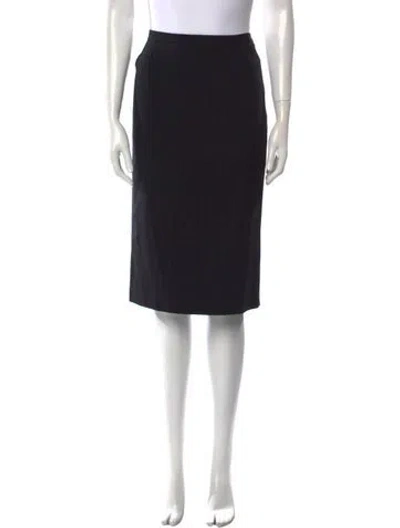 Pre-owned Max Mara Virgin Wool Knee-length Skirt In Black