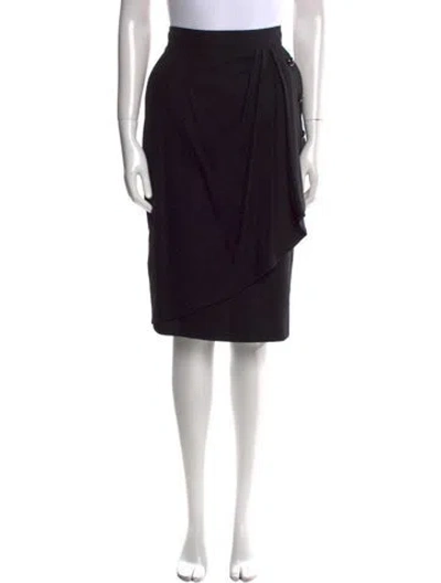 Pre-owned Max Mara Virgin Wool Knee-length Skirt In Black