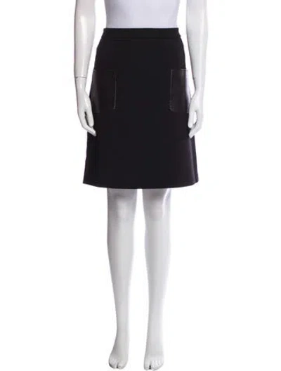 Pre-owned Max Mara Virgin Wool Knee-length Skirt In Black