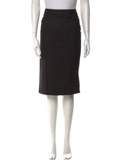 Pre-owned Max Mara Virgin Wool Knee-length Skirt In Black