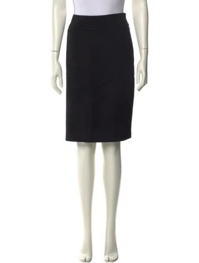 Pre-owned Max Mara Virgin Wool Knee-length Skirt In Black