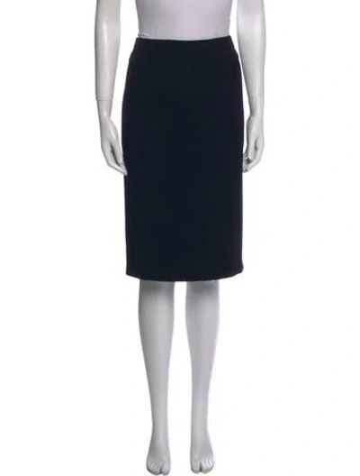 Pre-owned Max Mara Virgin Wool Knee-length Skirt In Black