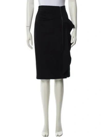 Pre-owned Max Mara Virgin Wool Knee-length Skirt In Black