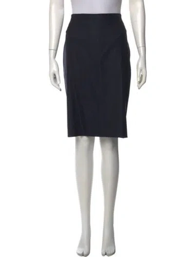 Pre-owned Max Mara Virgin Wool Knee-length Skirt In Black