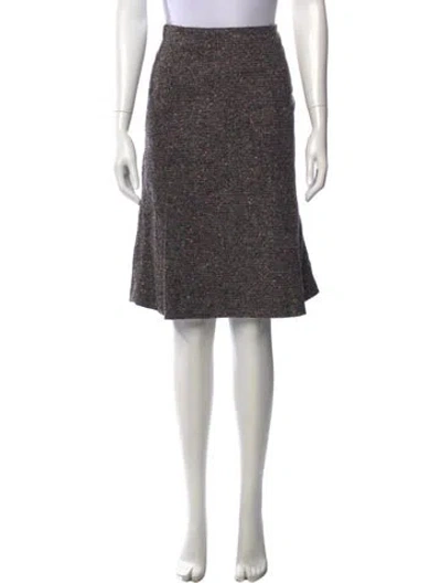 Pre-owned Max Mara Virgin Wool Knee-length Skirt In Black