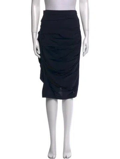 Pre-owned Max Mara Virgin Wool Knee-length Skirt In Black
