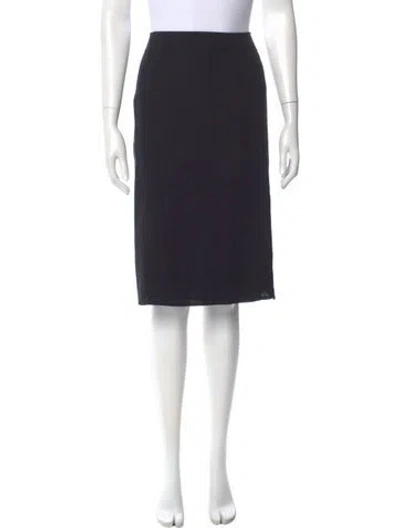Pre-owned Max Mara Virgin Wool Knee-length Skirt In Black