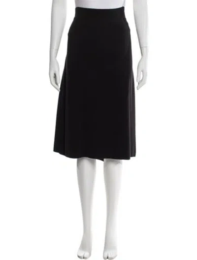 Pre-owned Max Mara Virgin Wool Knee-length Skirt In Black