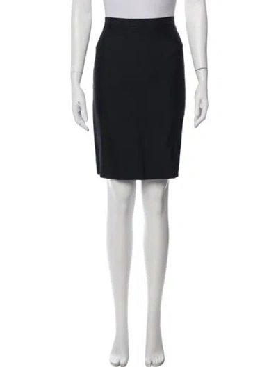 Pre-owned Max Mara Virgin Wool Knee-length Skirt In Black