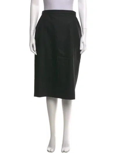 Pre-owned Max Mara Virgin Wool Knee-length Skirt In Black