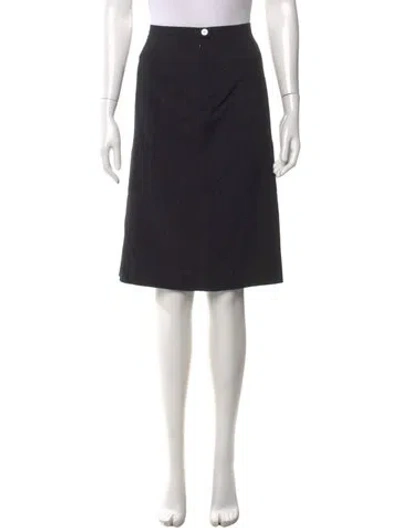 Pre-owned Max Mara Virgin Wool Knee-length Skirt In Black