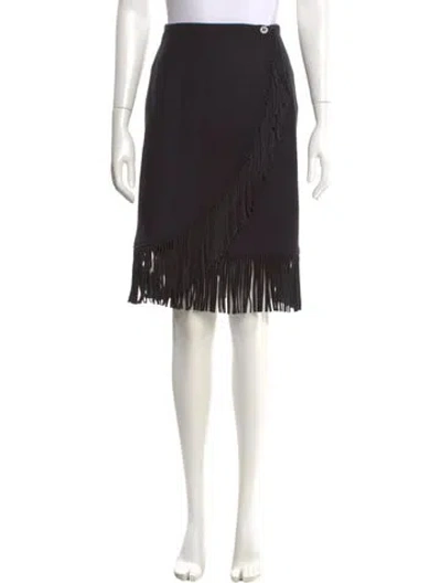 Pre-owned Max Mara Virgin Wool Knee-length Skirt In Black