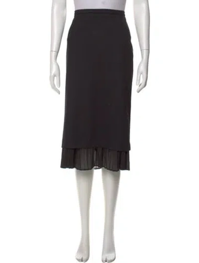Pre-owned Max Mara Virgin Wool Knee-length Skirt In Black