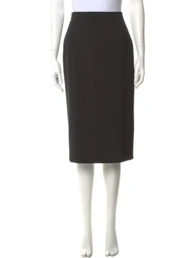 Pre-owned Max Mara Virgin Wool Knee-length Skirt In Black