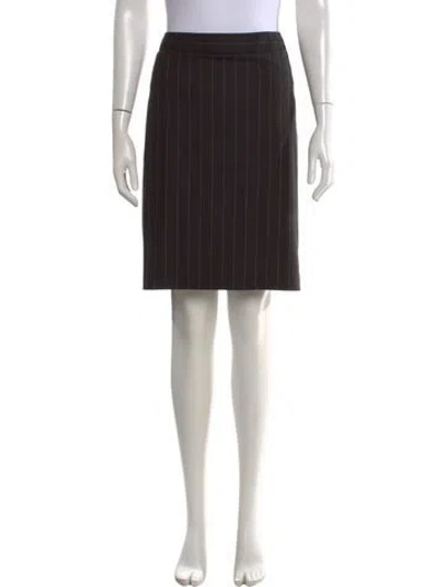 Pre-owned Max Mara Virgin Wool Knee-length Skirt In Black