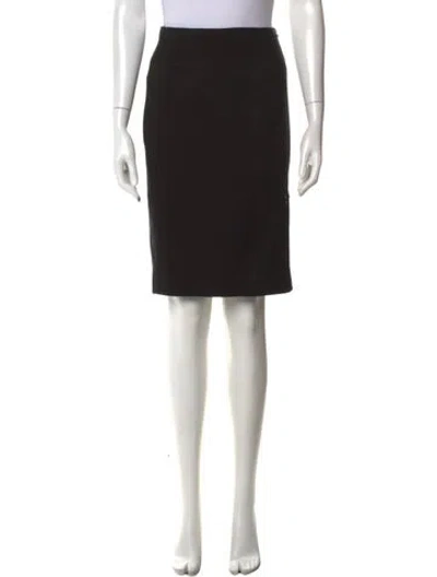 Pre-owned Max Mara Virgin Wool Knee-length Skirt In Black