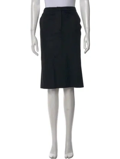Pre-owned Max Mara Virgin Wool Knee-length Skirt In Black