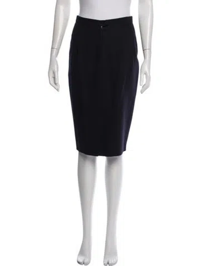 Pre-owned Max Mara Virgin Wool Knee-length Skirt In Black