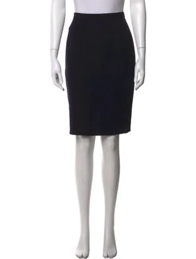 Pre-owned Max Mara Virgin Wool Knee-length Skirt In Black