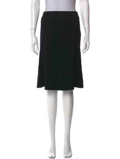 Pre-owned Max Mara Virgin Wool Knee-length Skirt In Black