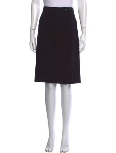 Pre-owned Max Mara Virgin Wool Knee-length Skirt In Black