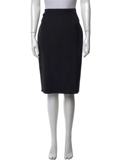 Pre-owned Max Mara Virgin Wool Knee-length Skirt In Black