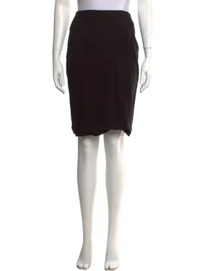 Pre-owned Max Mara Virgin Wool Knee-length Skirt In Black
