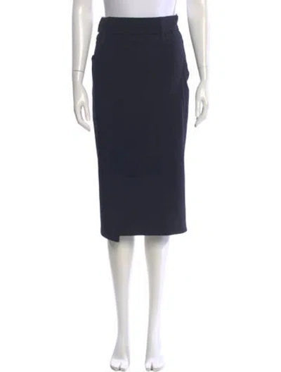 Pre-owned Max Mara Virgin Wool Knee-length Skirt In Blue