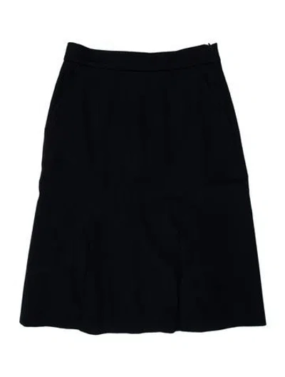 Pre-owned Max Mara Virgin Wool Knee-length Skirt In Blue