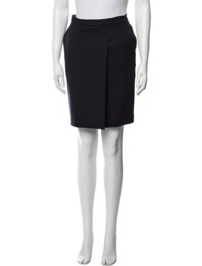 Pre-owned Max Mara Virgin Wool Knee-length Skirt In Blue