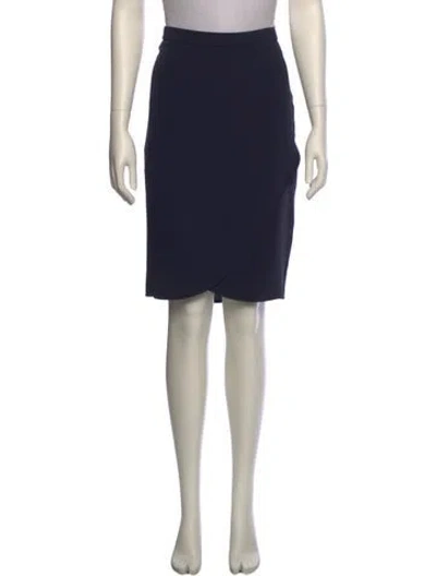 Pre-owned Max Mara Virgin Wool Knee-length Skirt In Blue