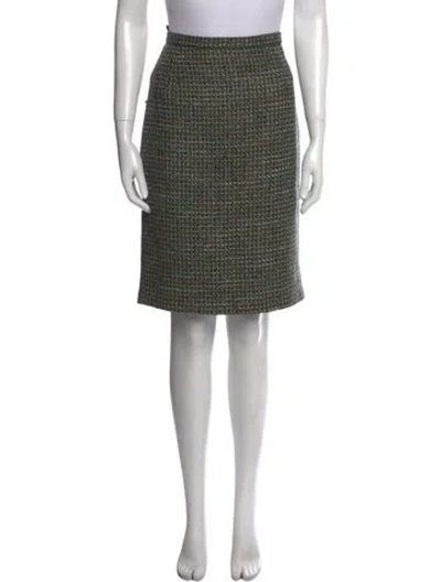 Pre-owned Max Mara Virgin Wool Knee-length Skirt In Blue