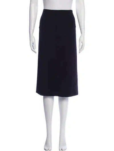 Pre-owned Max Mara Virgin Wool Knee-length Skirt In Blue