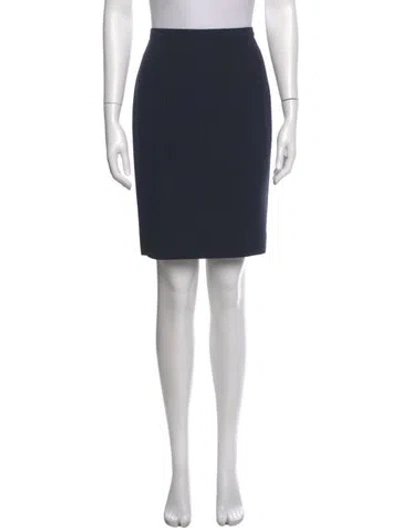 Pre-owned Max Mara Virgin Wool Knee-length Skirt In Blue