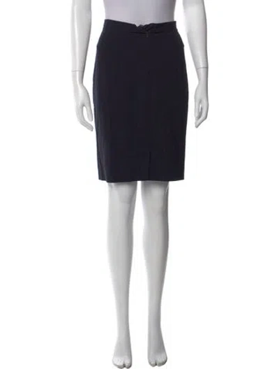 Pre-owned Max Mara Virgin Wool Knee-length Skirt In Blue