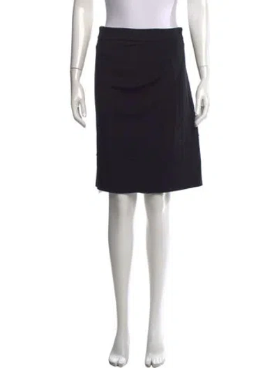 Pre-owned Max Mara Virgin Wool Knee-length Skirt In Blue