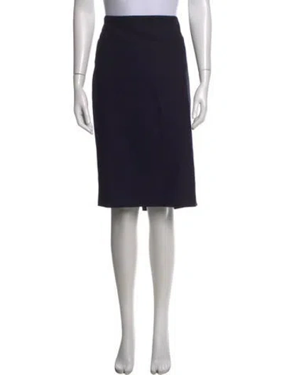 Pre-owned Max Mara Virgin Wool Knee-length Skirt In Blue